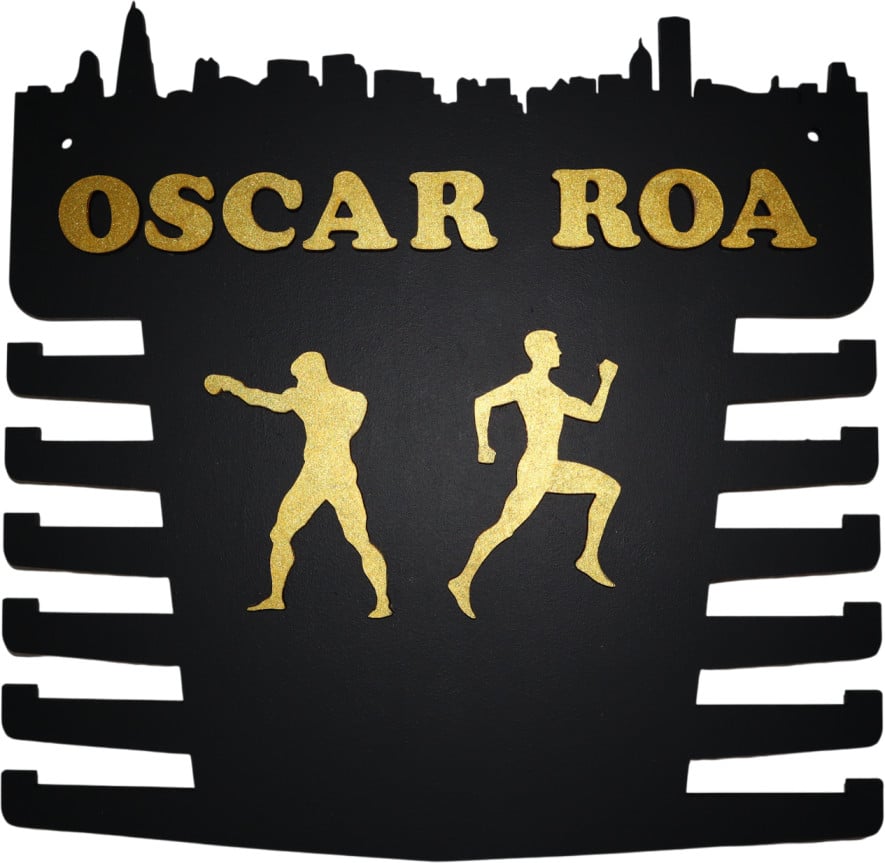 Medallero Boxeo y Running — Negro y Dorado